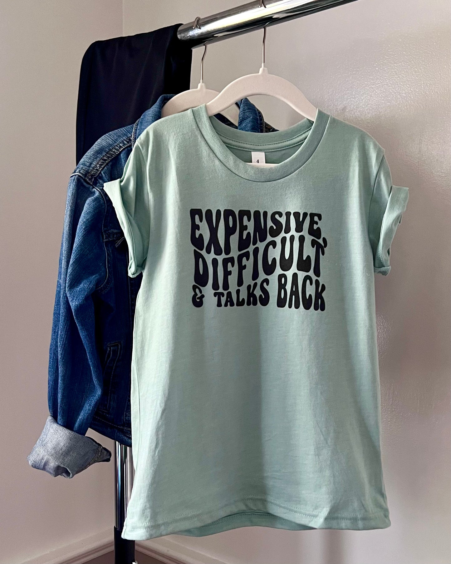expensive difficult & talks back | kids t-shirt