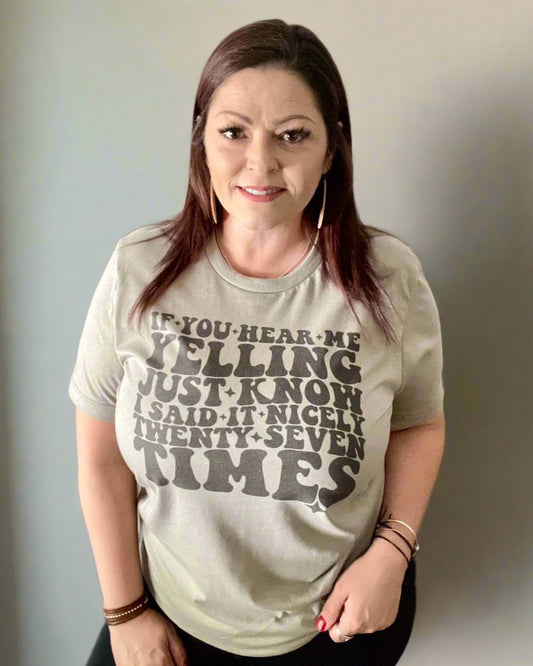 if you hear me yelling just know I said it nicely twenty seven times | t-shirt