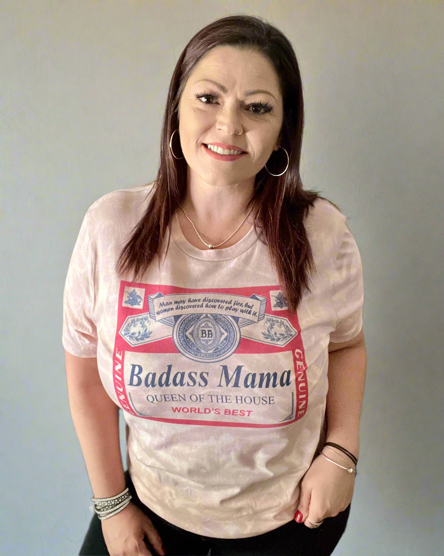 badass mama | bleached t-shirt