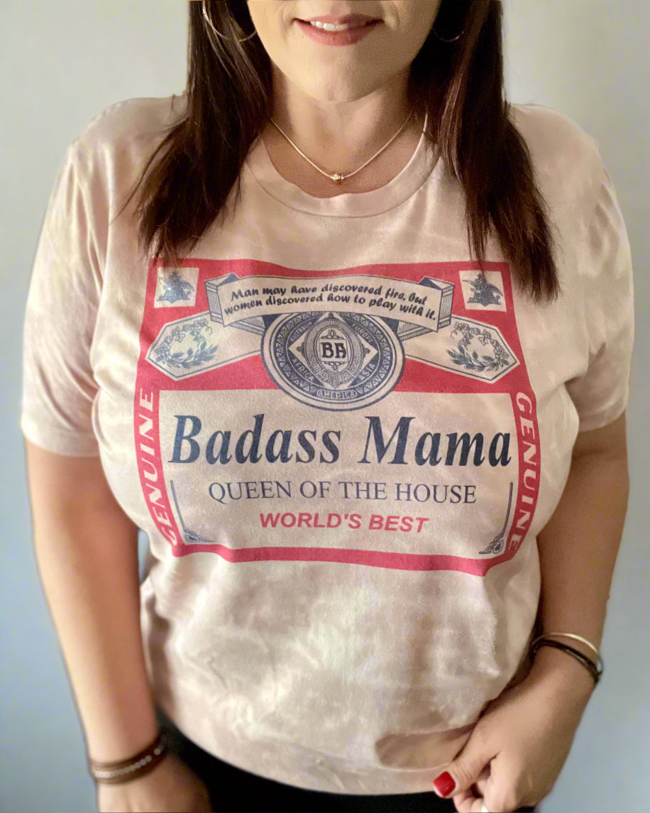 badass mama | bleached t-shirt