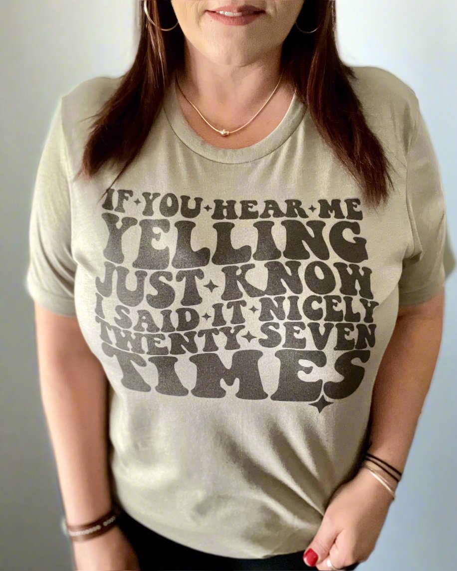 if you hear me yelling just know I said it nicely twenty seven times | t-shirt