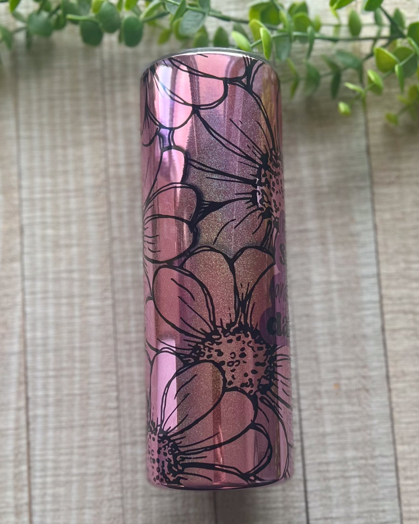 a mixture of spoiled and i'll get it my damn self | holographic 20oz slim tumbler