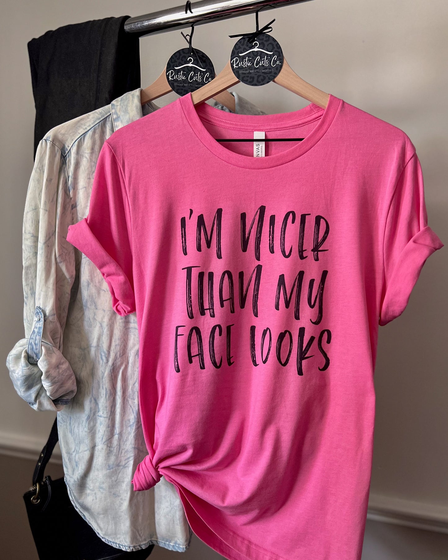 i'm nicer than my face looks | t-shirt