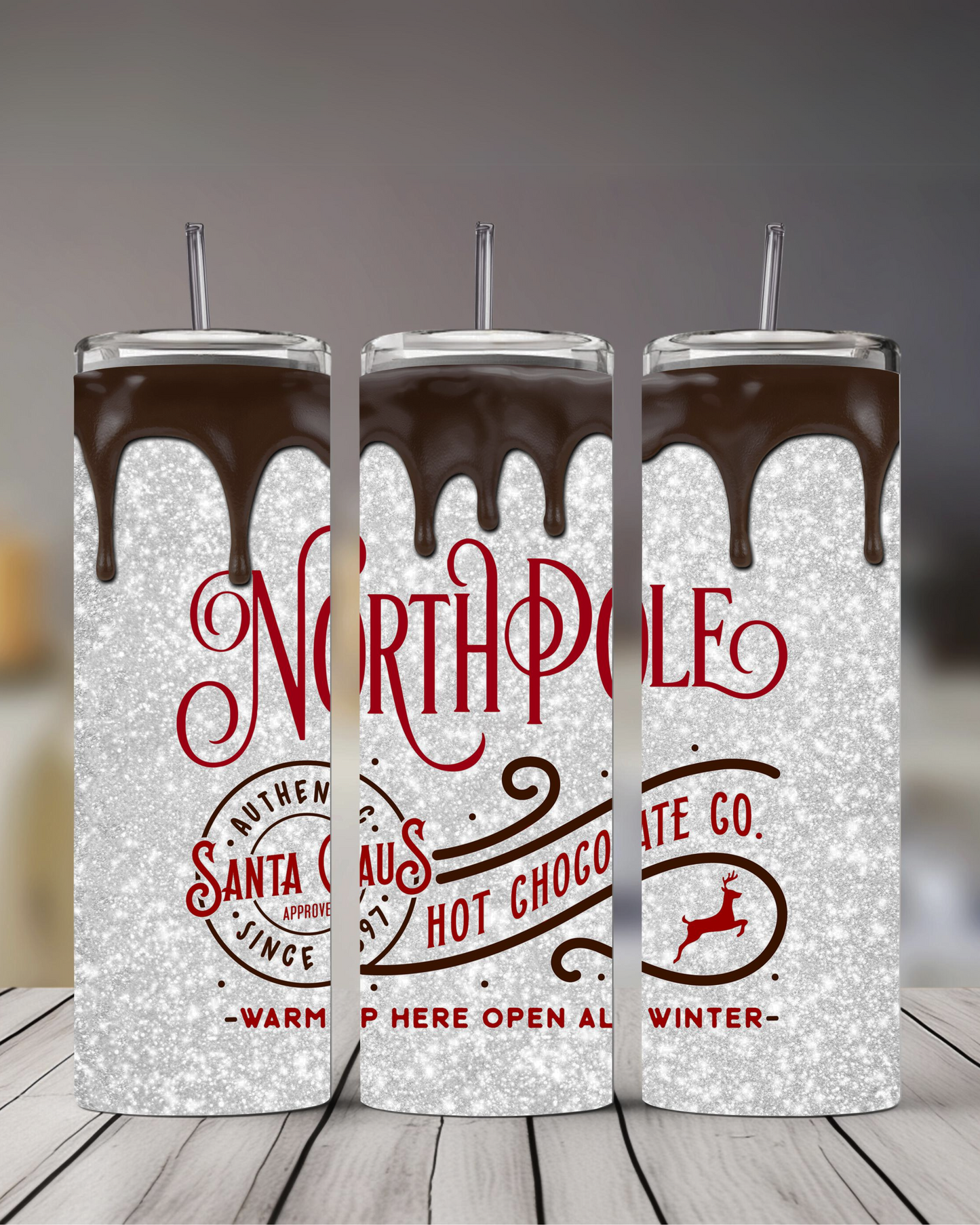 North Pole Hot Chocolate | 20 Oz Matte Slim Tumbler