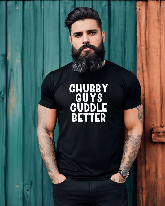 chubby guys cuddle better | men's tshirt