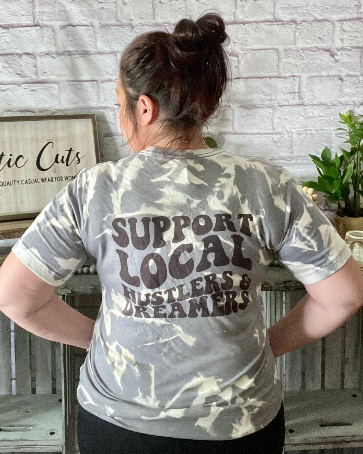 Support Local Hustlers And Dreamers | Brand Rep Bleached T-Shirt