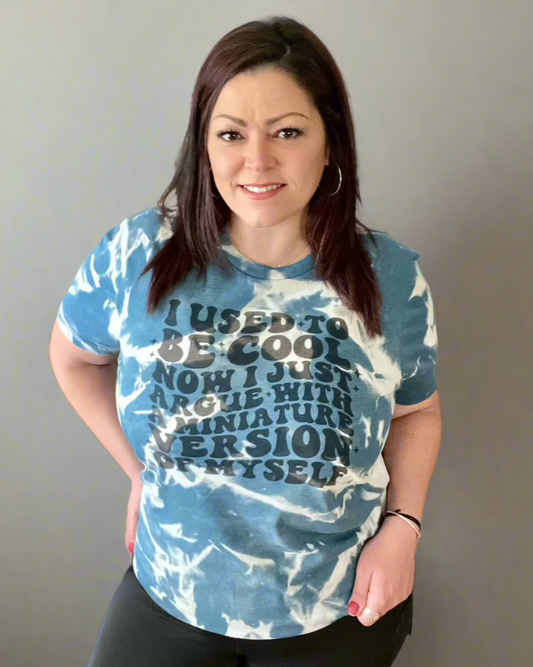 I used to be cool now I just argue with a miniature version of myself | cleached t-shirt