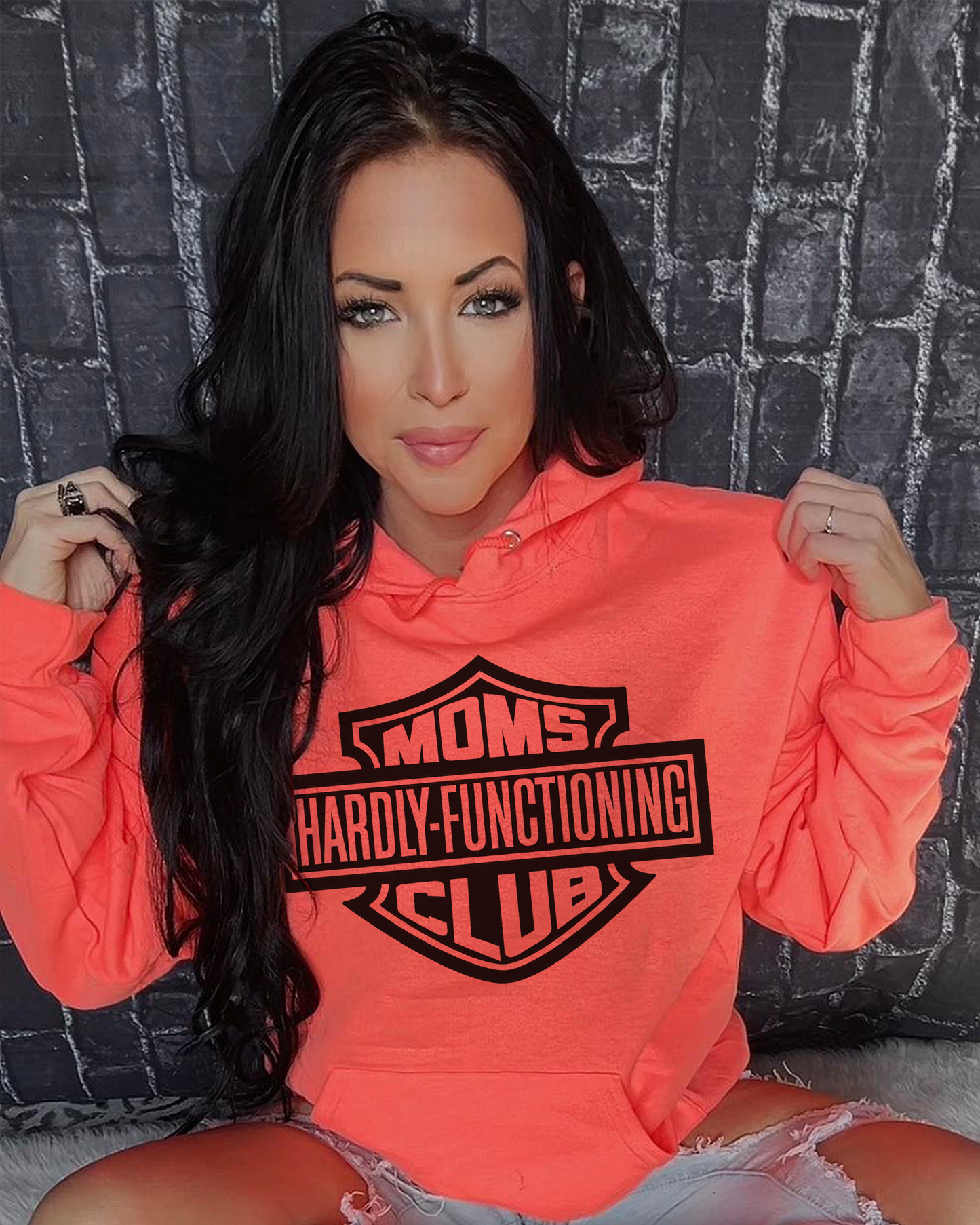 hardly functioning moms club | hooded sweatshirt