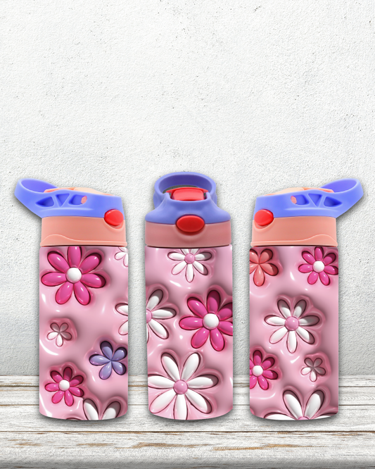 daisy inflated | 12oz kids purple flip top water bottle