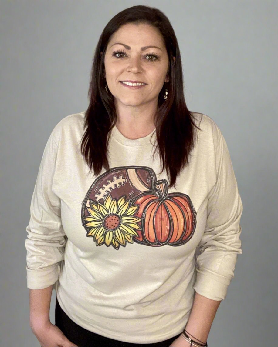 Football Sunflower Pumpkin - Women's shirts -  Rustic Cuts