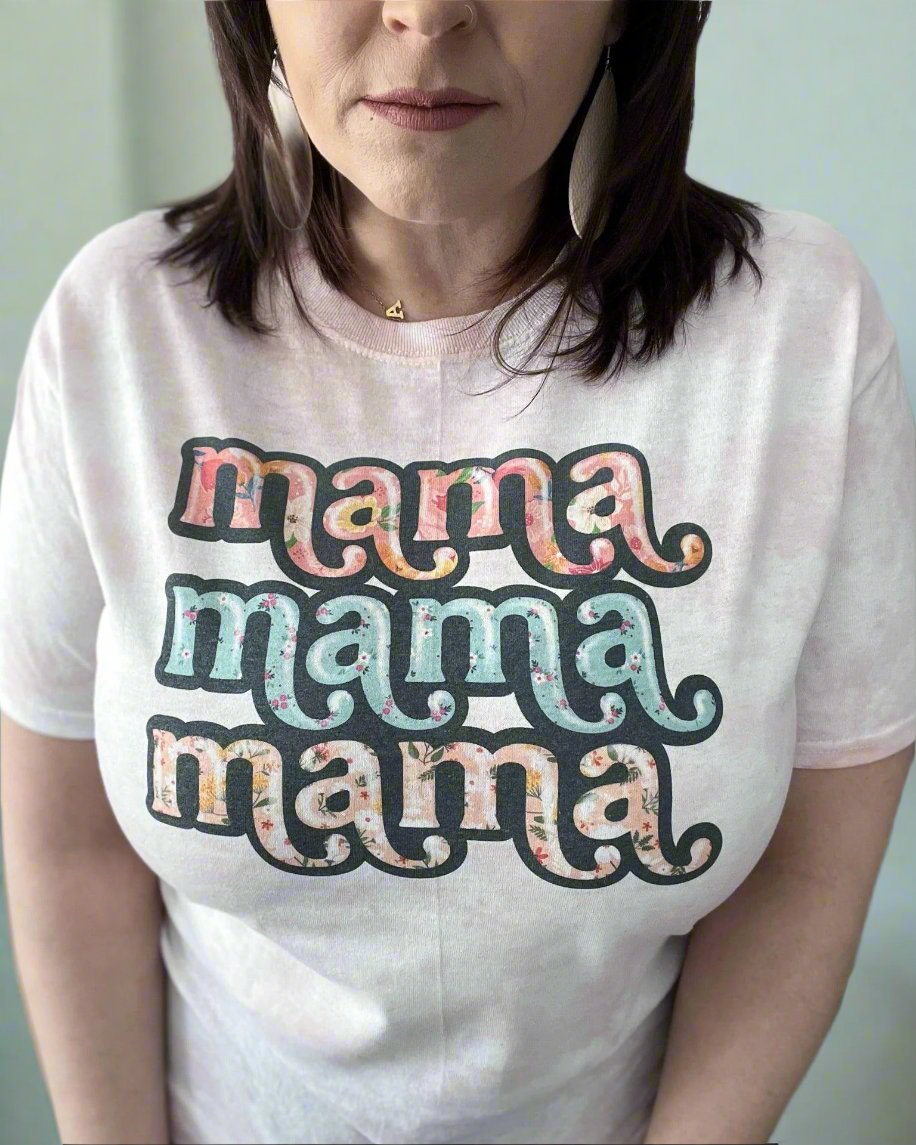 Mama - Retro Floral - Women's shirts -  Rustic Cuts