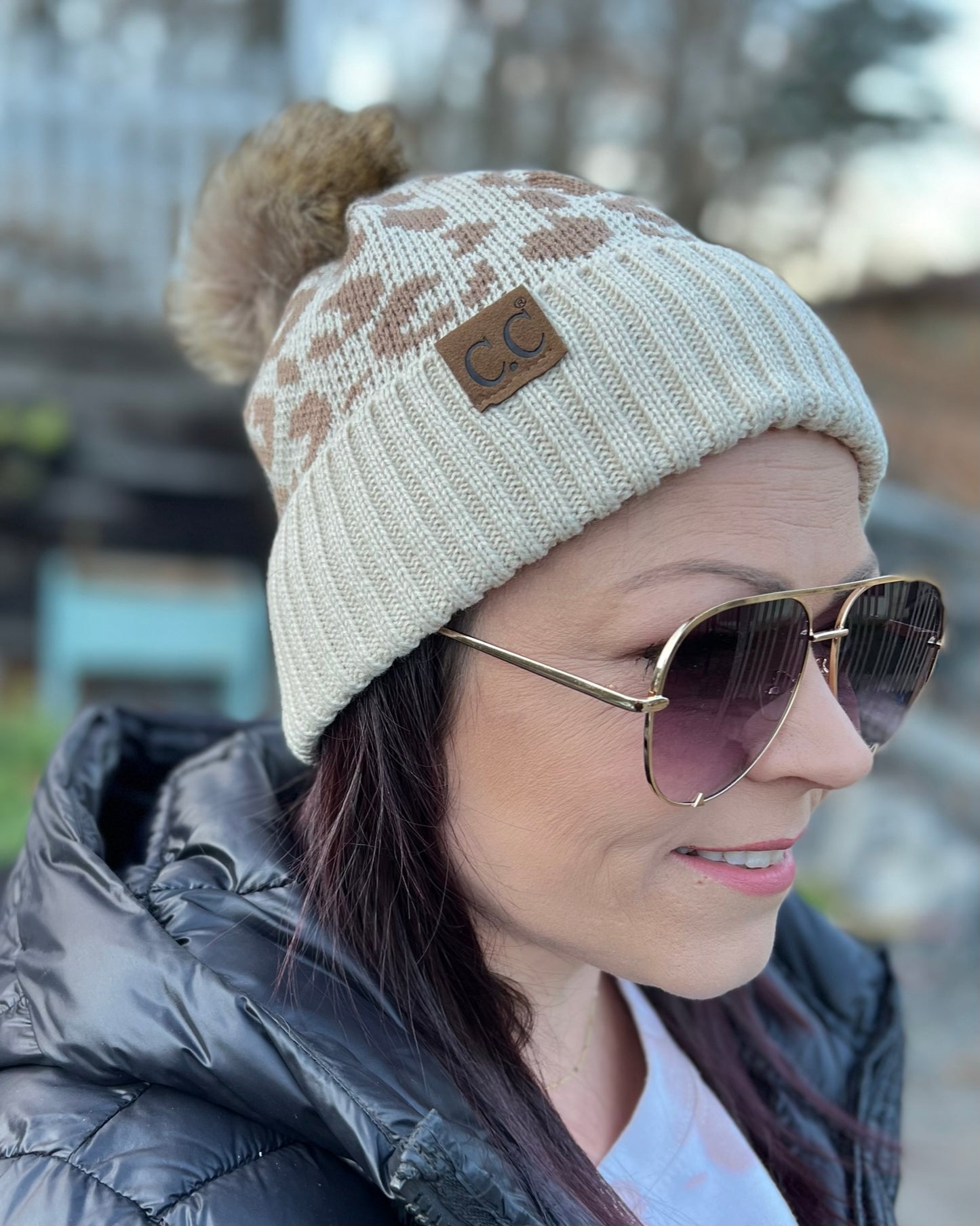 leopard print | C. C winter hat
