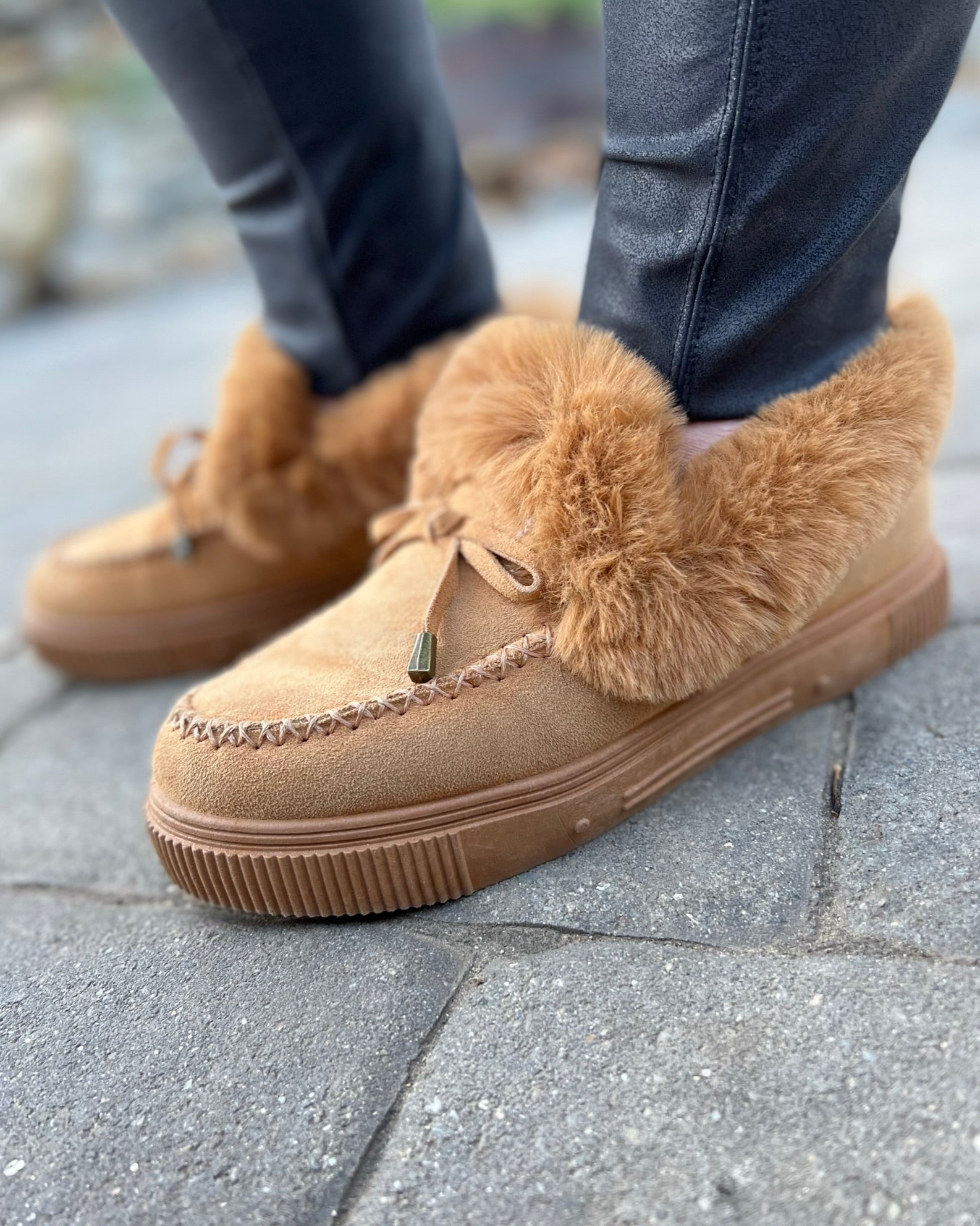Fur Lined Slip On Shoes