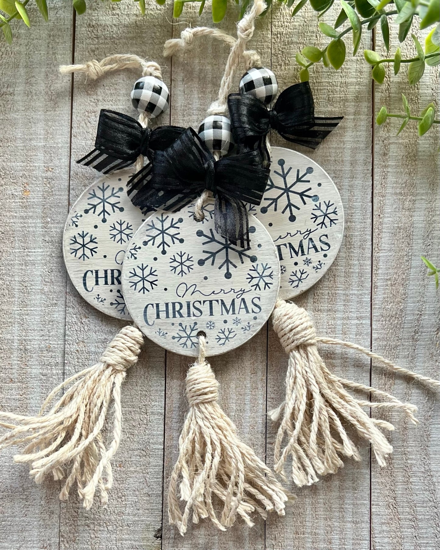 merry christmas | tasseled christmas ornament