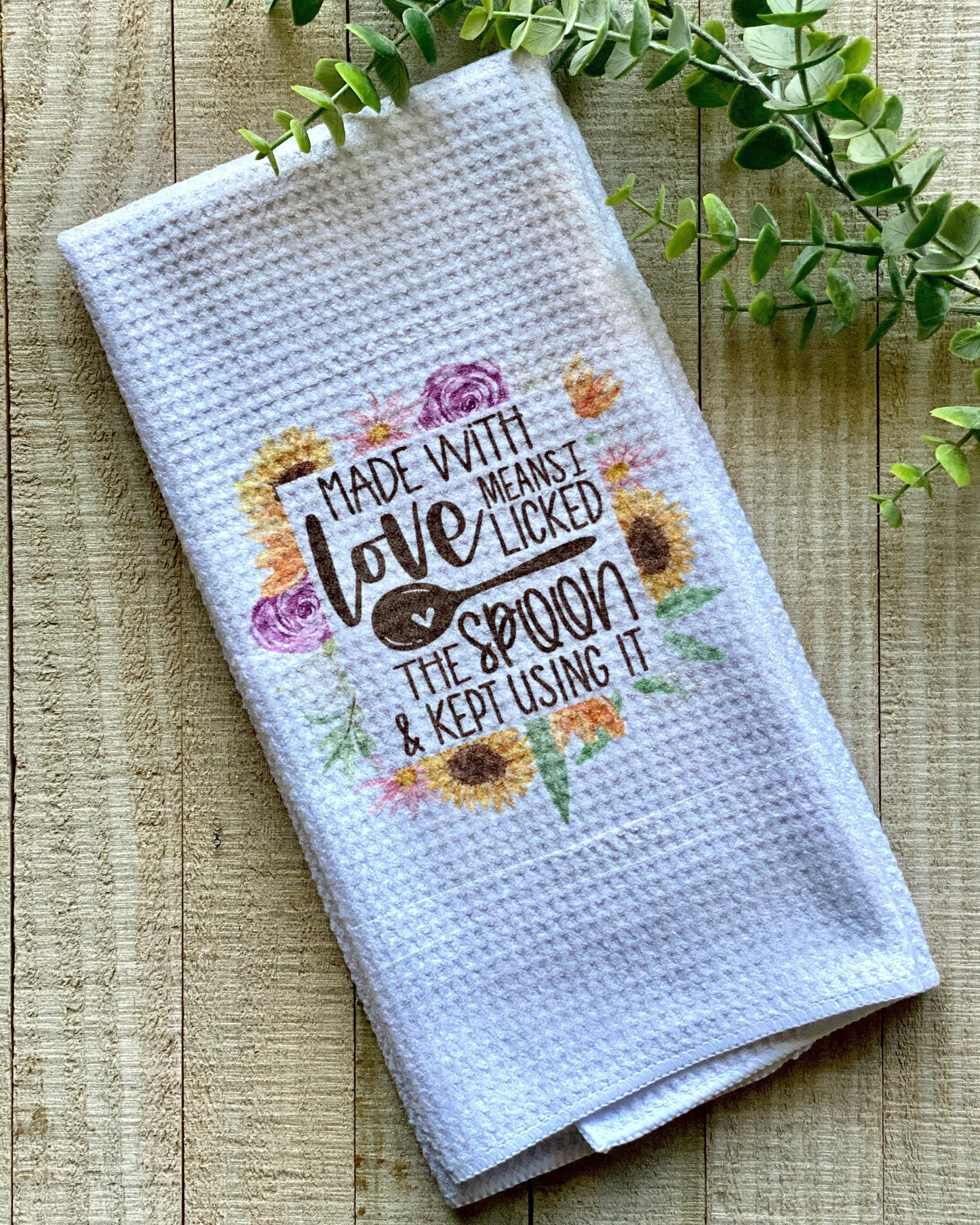 Love Means I Licked The Spoon & Kept Using It - Kitchen Towel - Kitchen Towels - Rustic Cuts