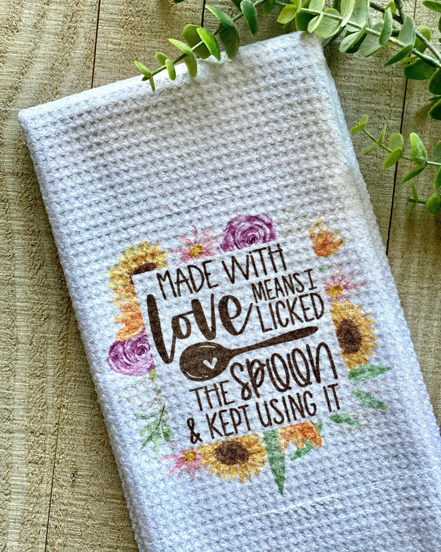 Love Means I Licked The Spoon & Kept Using It - Kitchen Towel - Kitchen Towels - Rustic Cuts