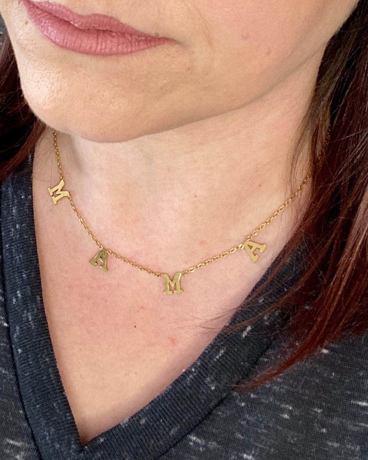 MAMA Necklace - Gold - Necklaces -  Rustic Cuts
