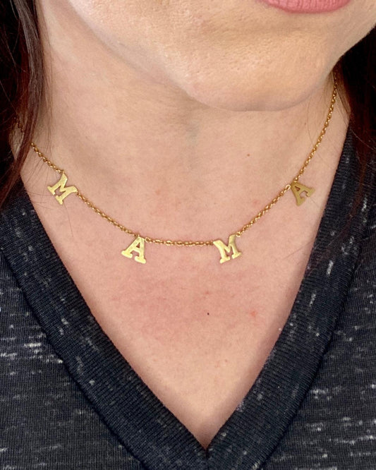 MAMA Necklace - Gold - Necklaces -  Rustic Cuts