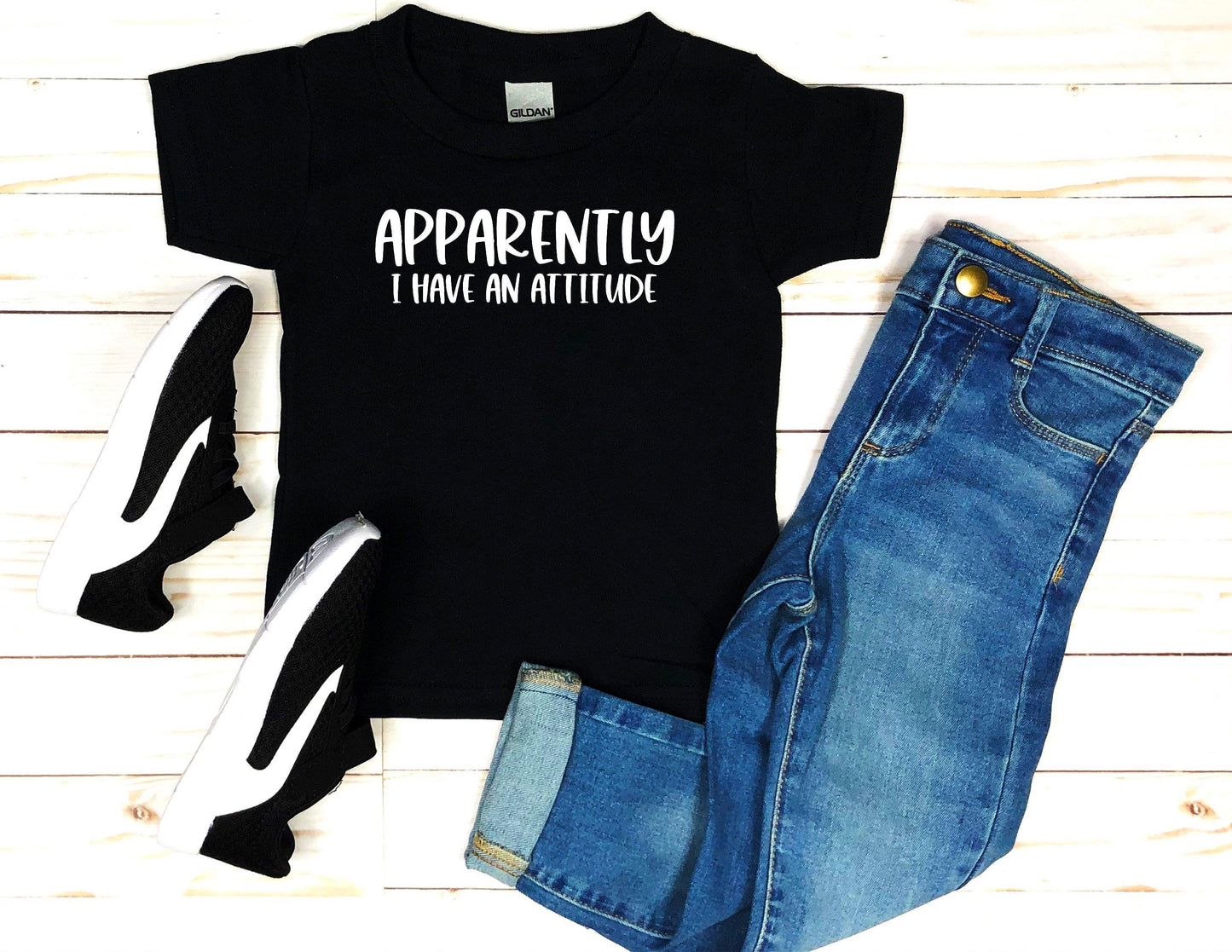 Apparently I Have An Attitude - Youth Shirts - Rustic Cuts