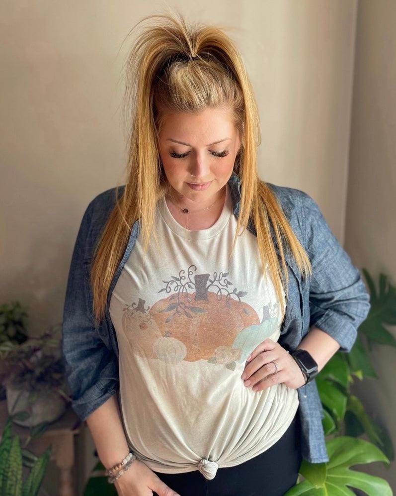 Water Color Pumpkins - Women's shirts - Rustic Cuts