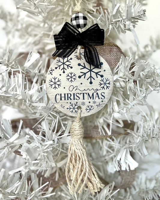 merry christmas | tasseled christmas ornament
