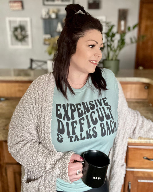 expensive, difficult & talks back | t-shirt