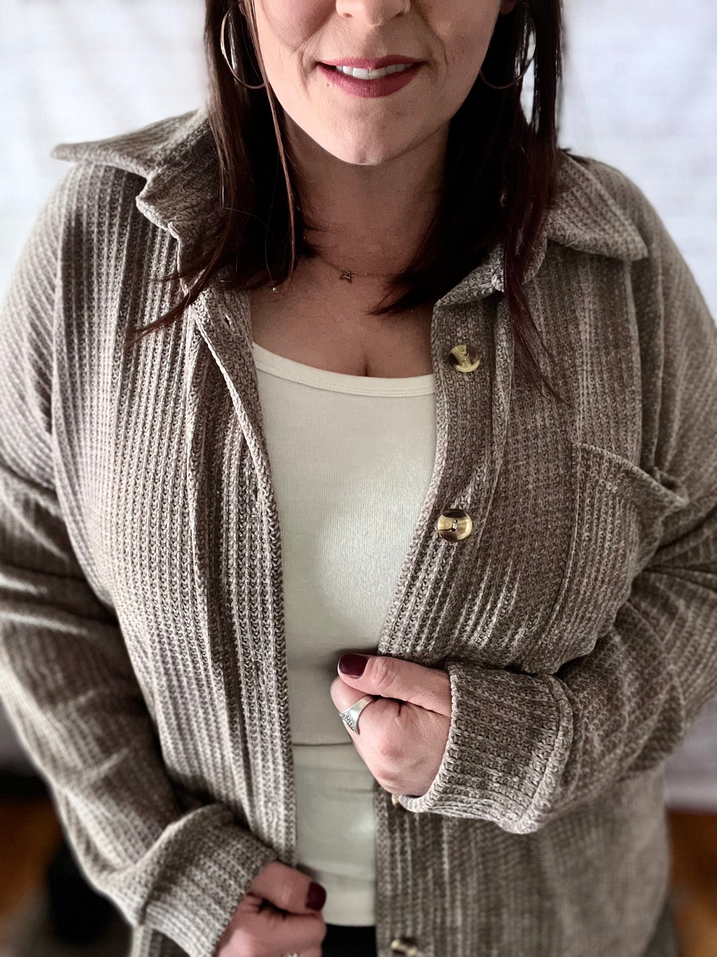 waffle knit | oversized women's shacket