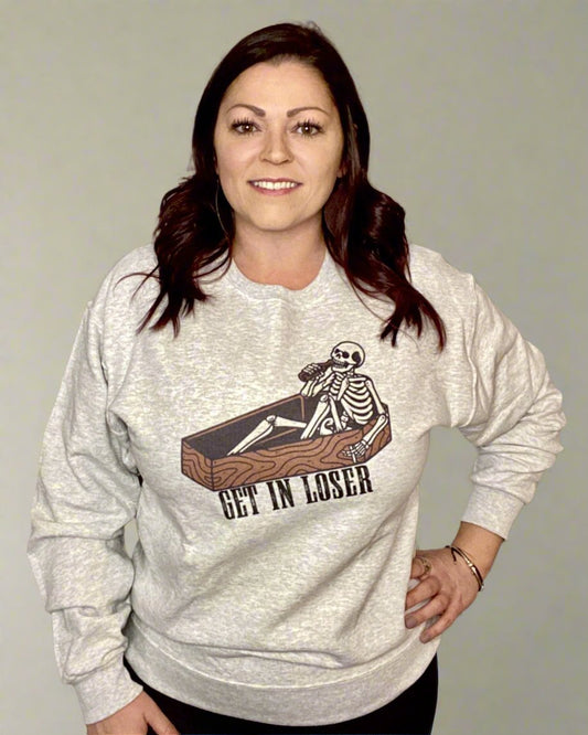 Get In Loser Skeleton Coffin - Women's shirts -  Rustic Cuts