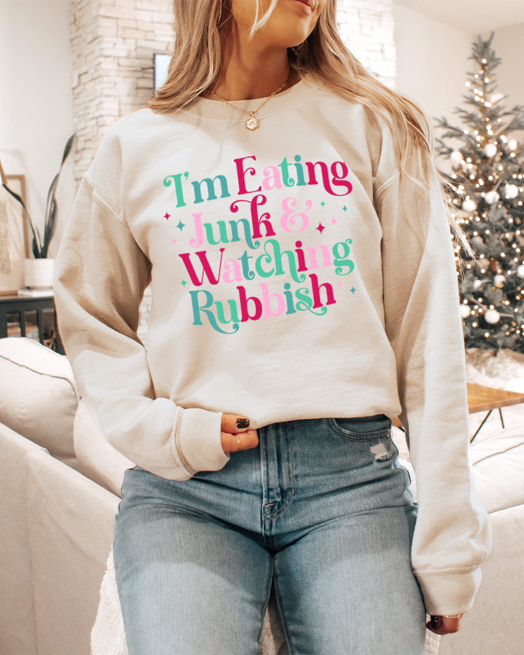 i'm eating junk & watching rubbish | sweatshirt