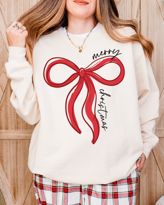 merry christmas bow | sweatshirt