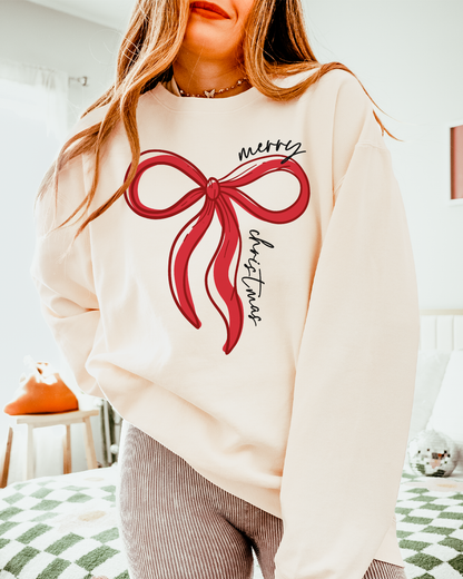 merry christmas bow | sweatshirt