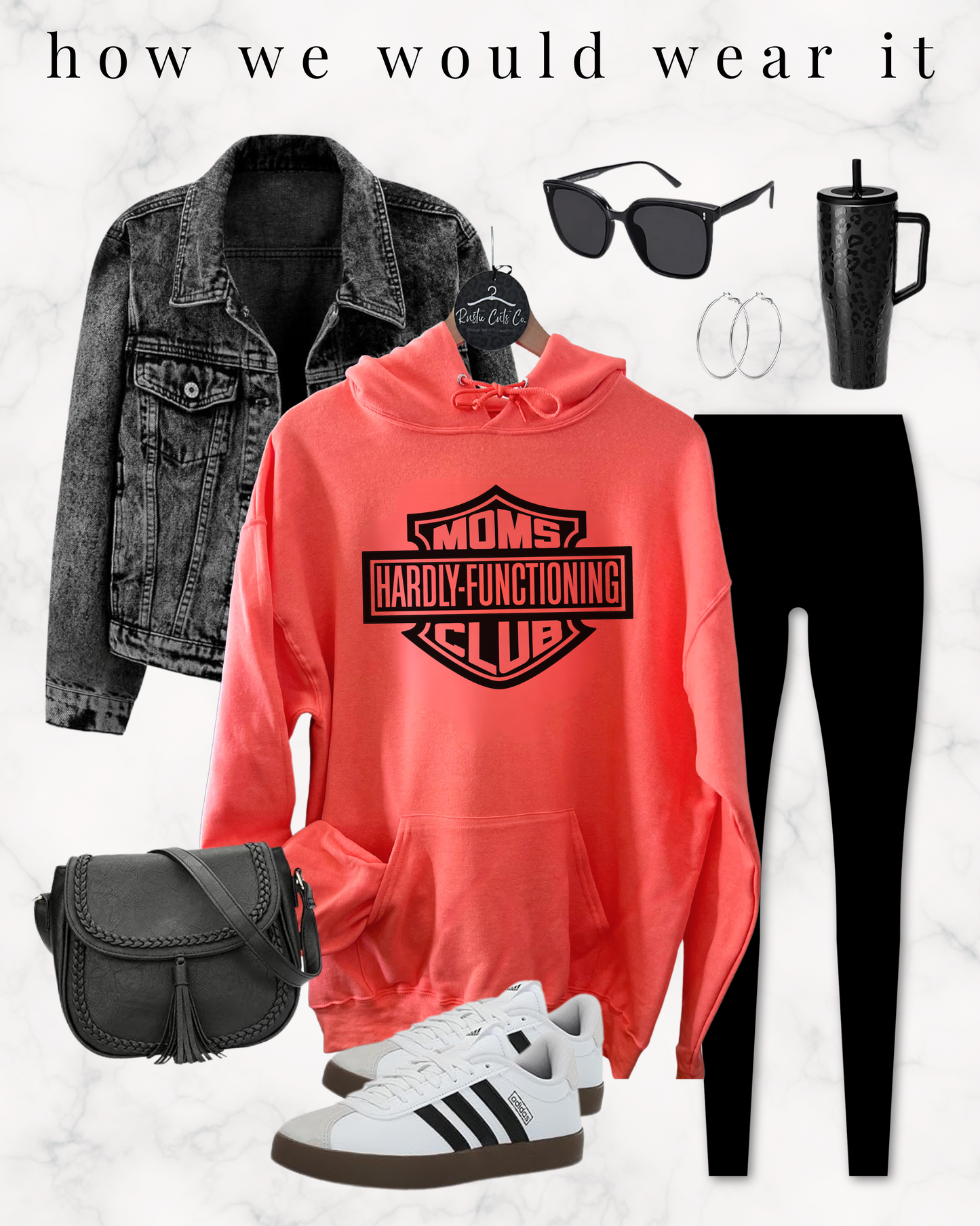 hardly functioning moms club | hooded sweatshirt