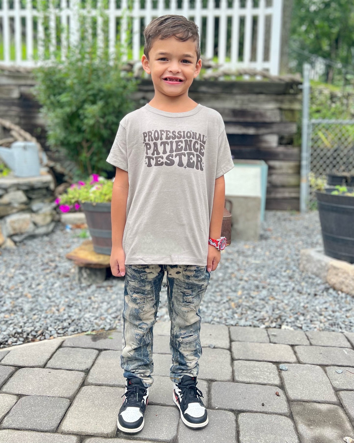 professional patience tester | kids t-shirt