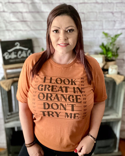 I Look Great In Orange Don't Try Me | T-Shirt