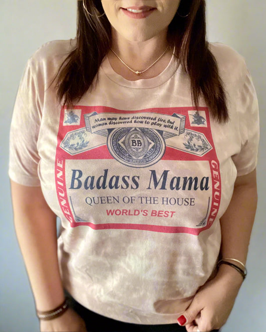 badass mama | bleached t-shirt
