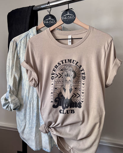 overstimulated moms club | t-shirt