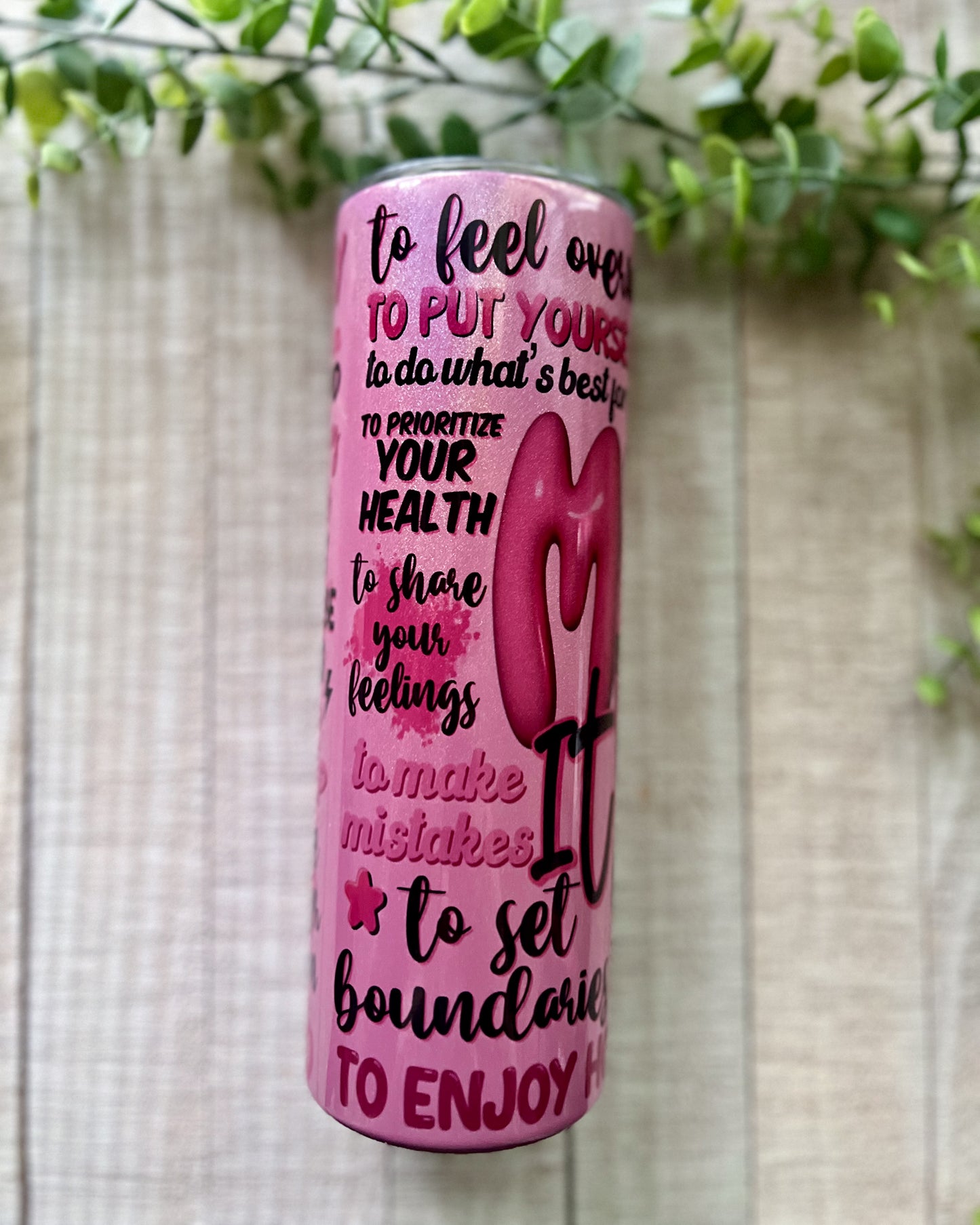 mama it's okay affirmations | 20oz shimmer slim tumbler