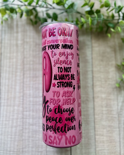 mama it's okay affirmations | 20oz shimmer slim tumbler