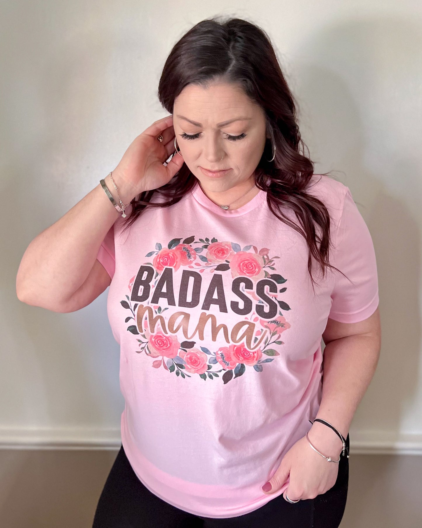 badass mama floral | t-shirt