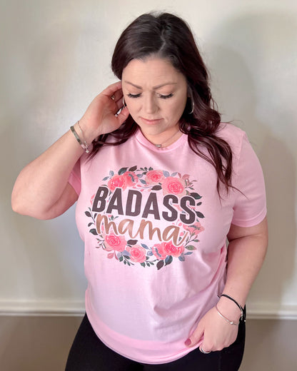 badass mama floral | t-shirt