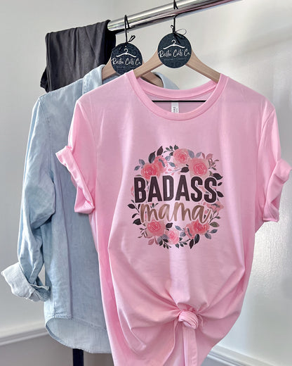 badass mama floral | t-shirt