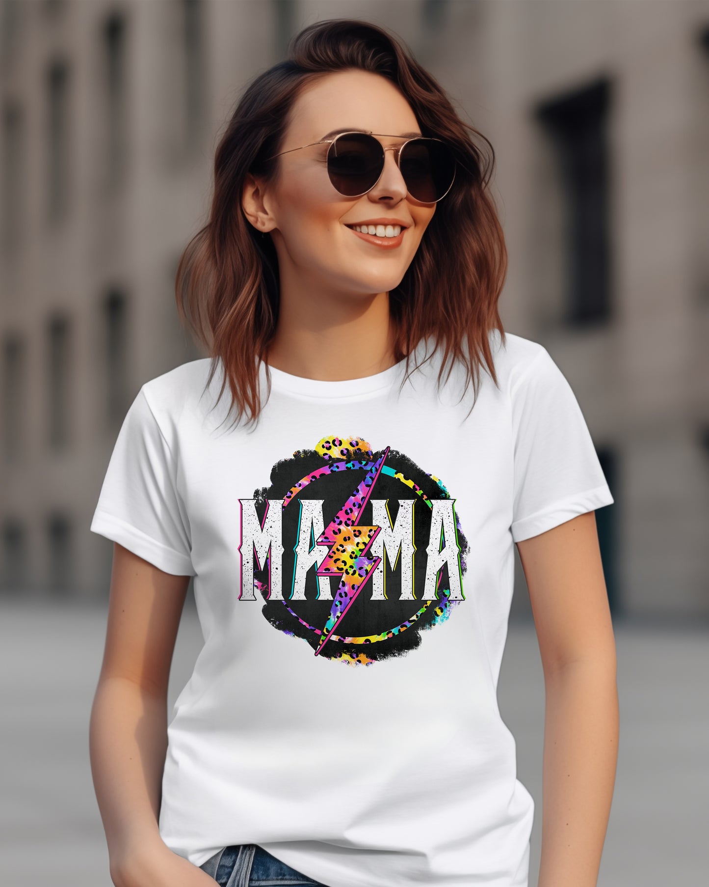 Mama Neon Leopard Print | Tshirt