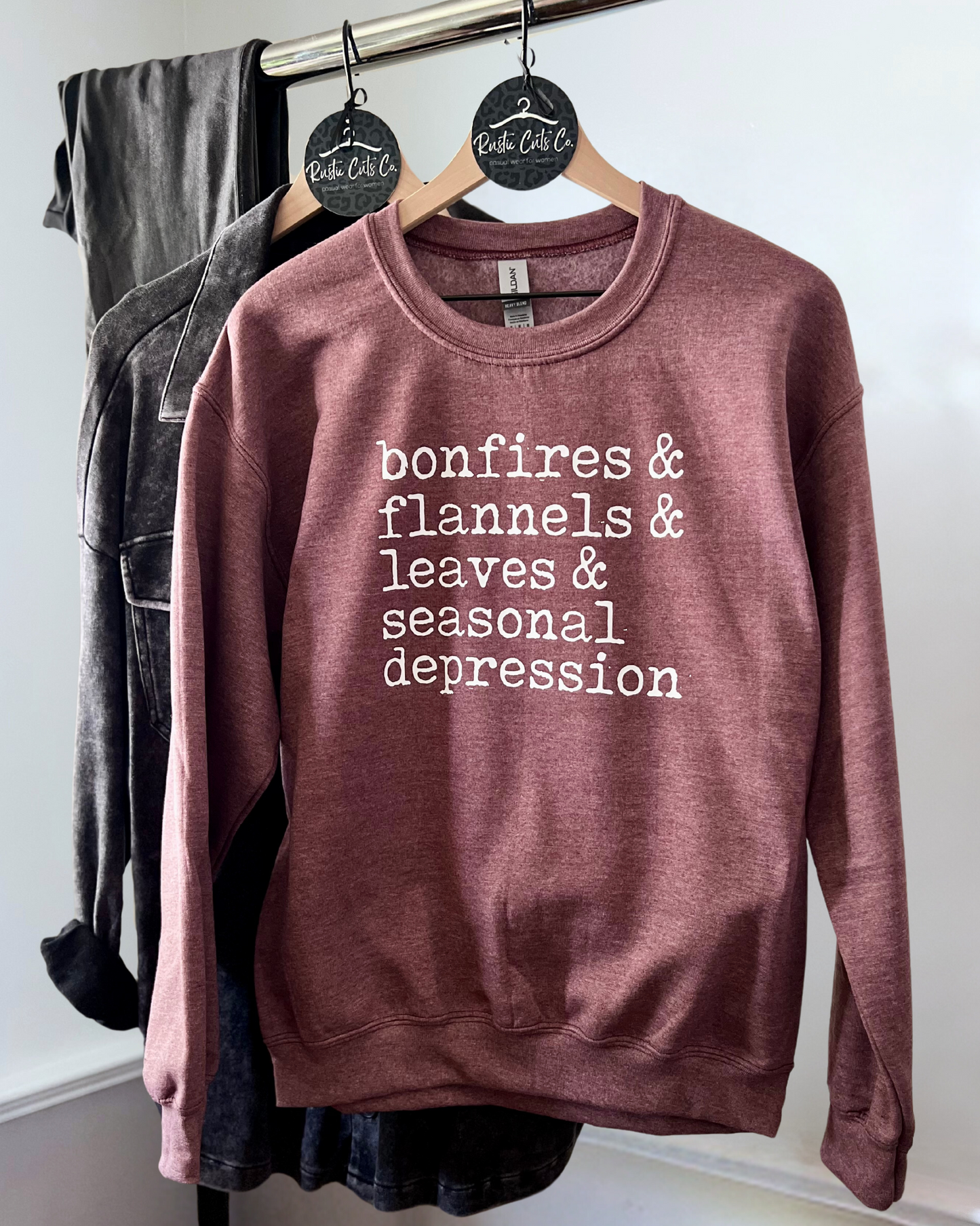 bonfires & flannels & leaves & seasonal depression | sweatshirt