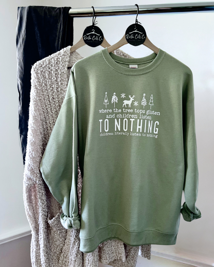 where the tree tops glisten | crewneck sweatshirt