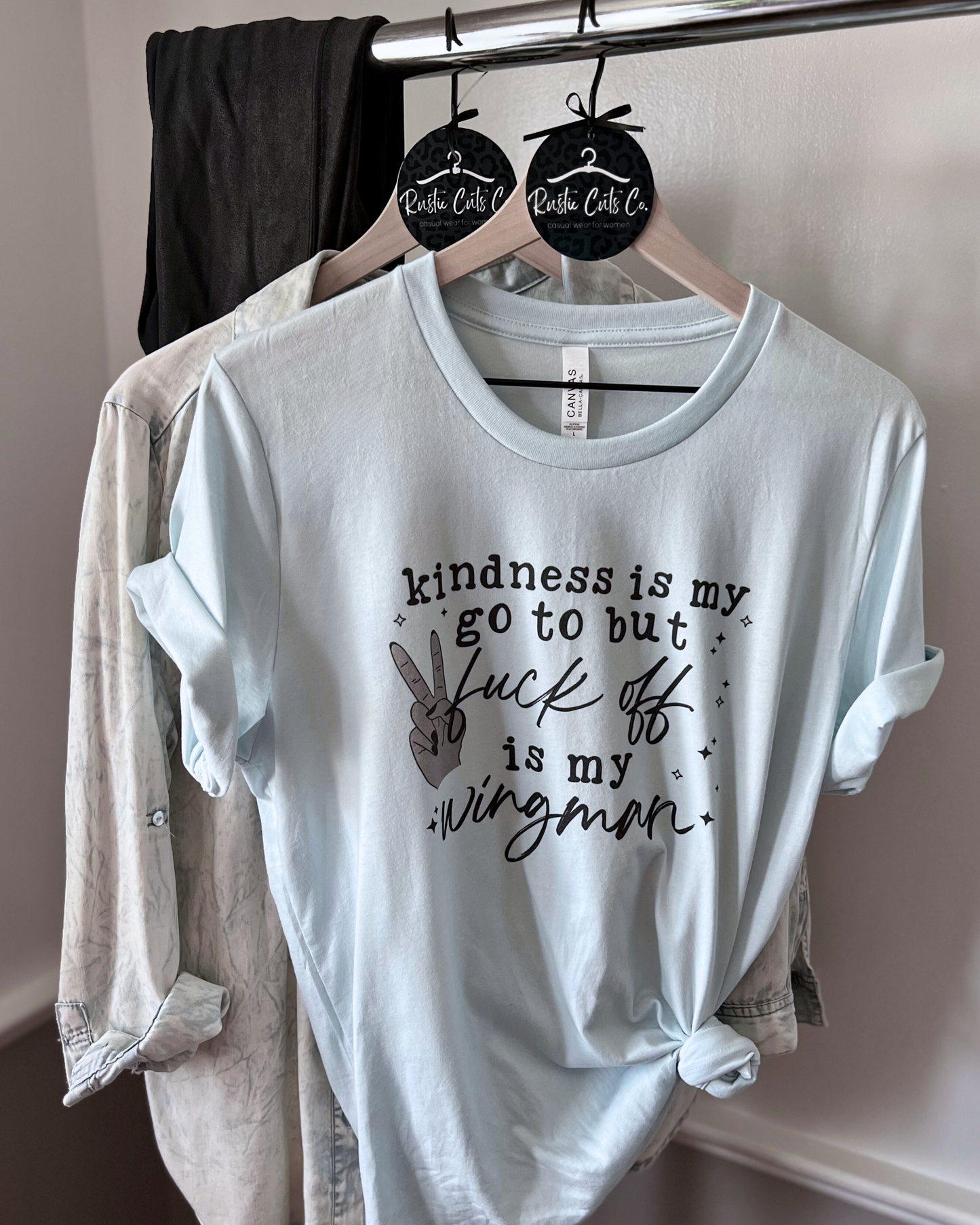 kindness is my go to but fuck off is my wingman | t-shirt