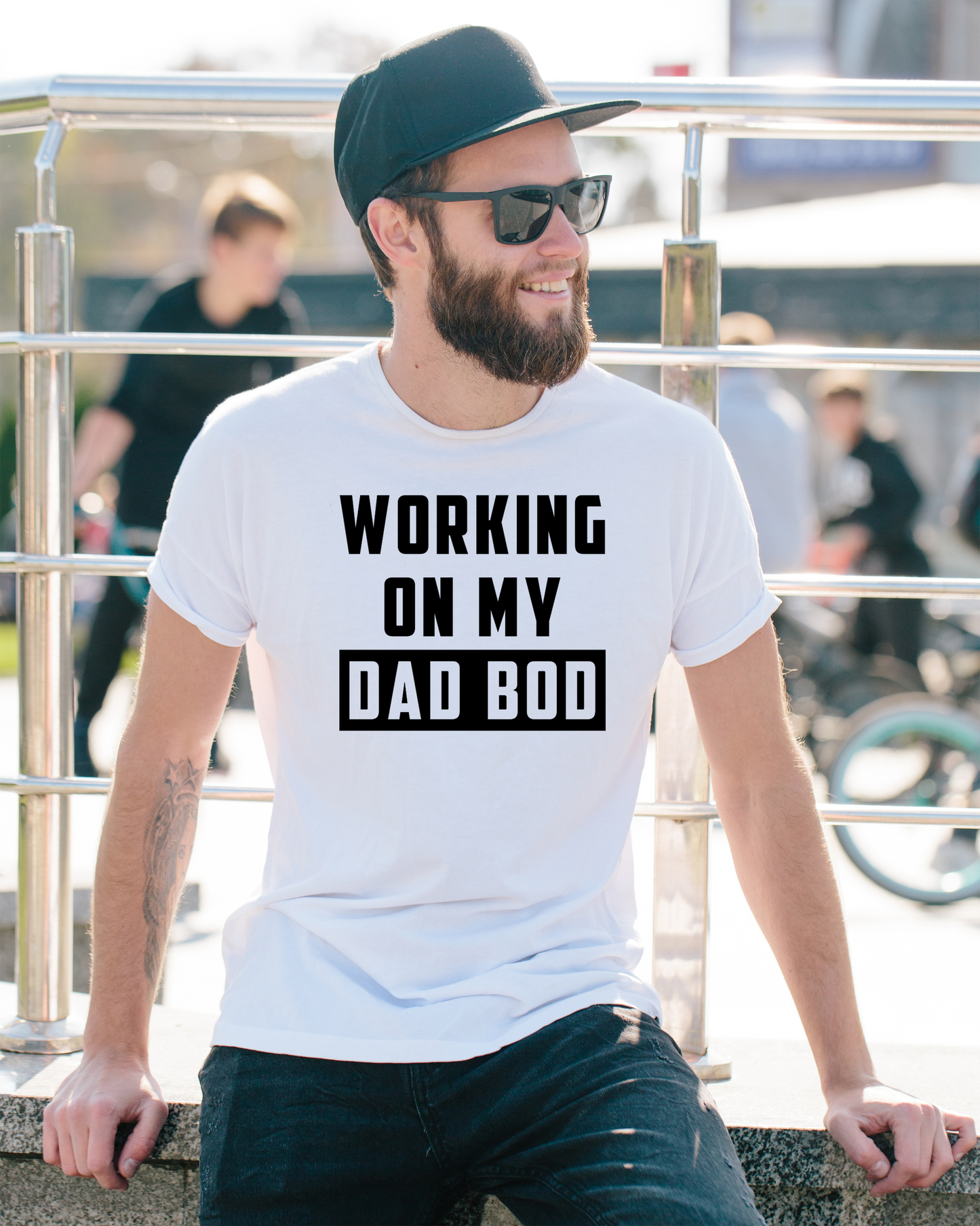 working on my dad bod | men's graphic top