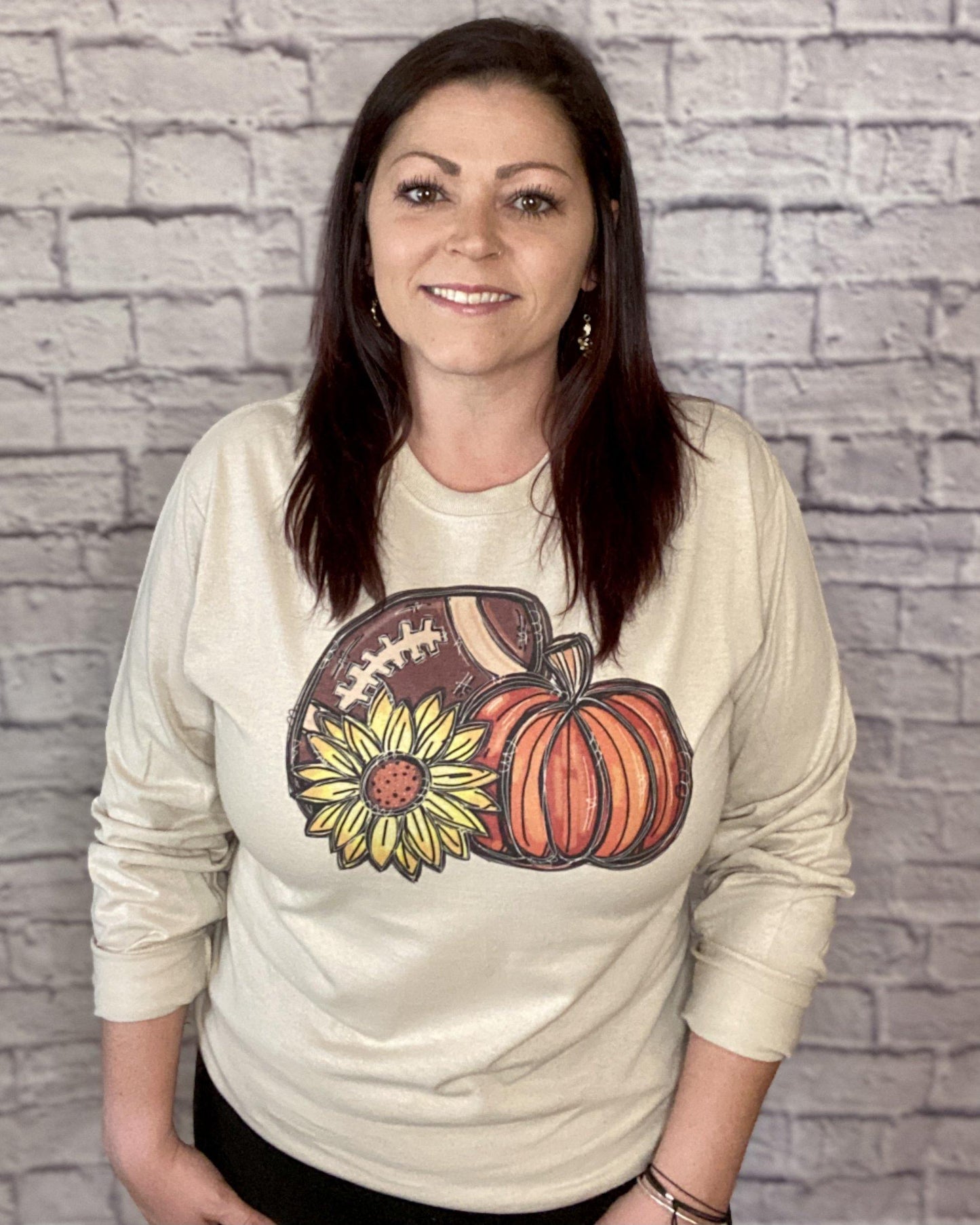 Football Sunflower Pumpkin - Women's shirts -  Rustic Cuts