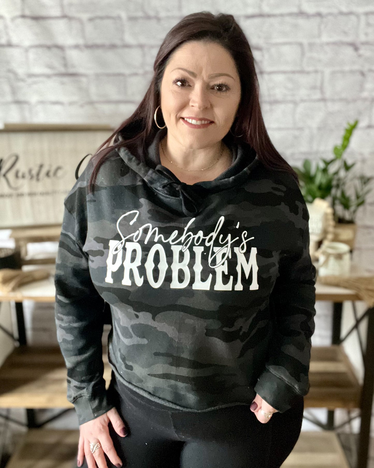 Somebody's Problem | Modest Crop Hooded Sweatshirt