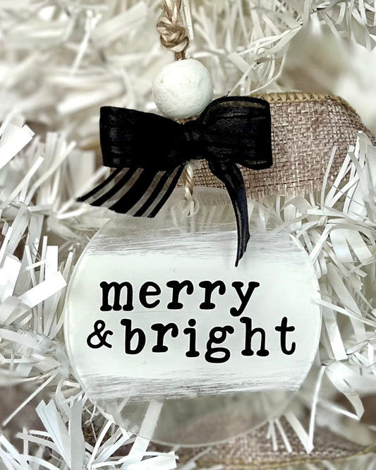 merry & bright | christmas ornament