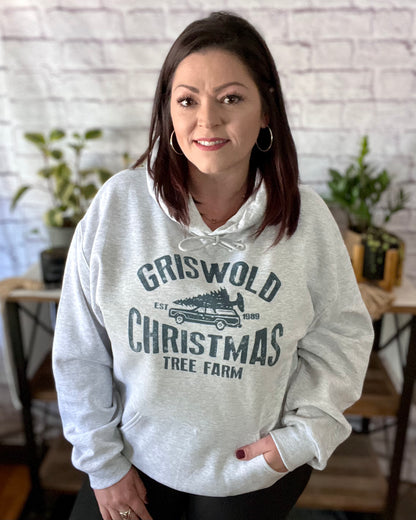griswold christmas tree farm | hooded sweatshirt
